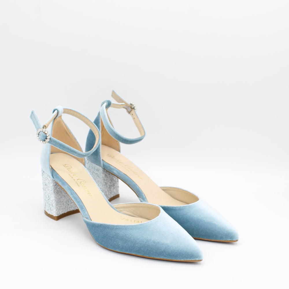 VELVET CIELO, TACON GLITTER ACUARIO
