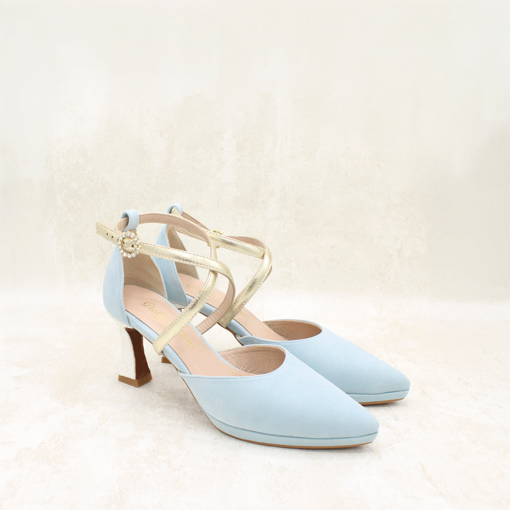 ANTE AZUL BEBE, GLITTER, METAL CAVA