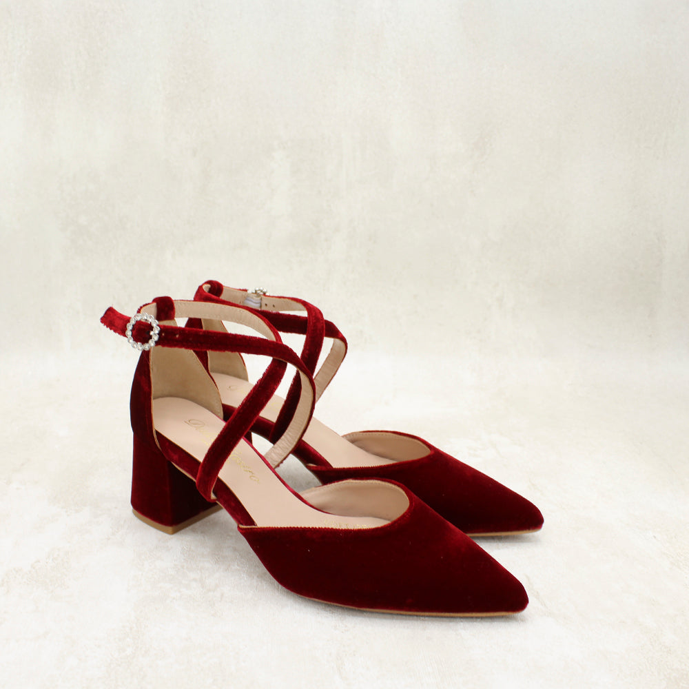 CLAUDIA 5 VELVET DK ROJO