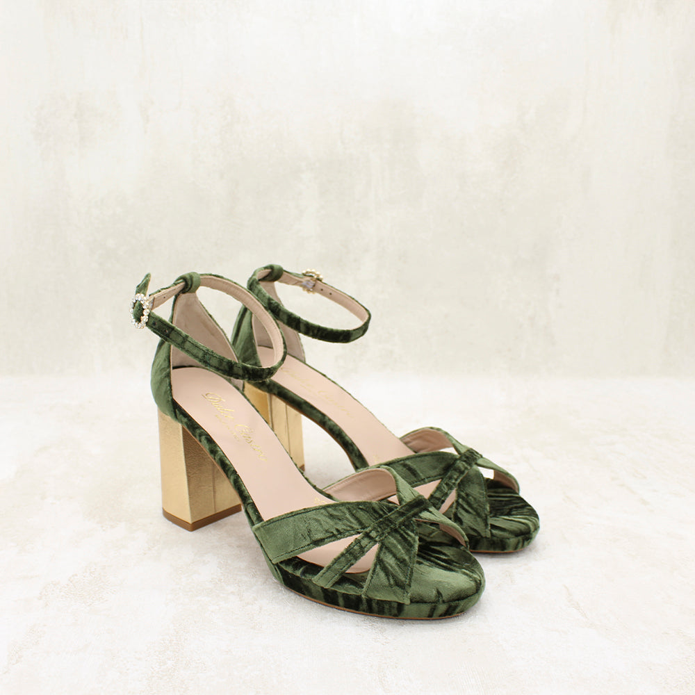 CHARLOTTE 8 VELVET LINDA VERDE, METAL IVORY