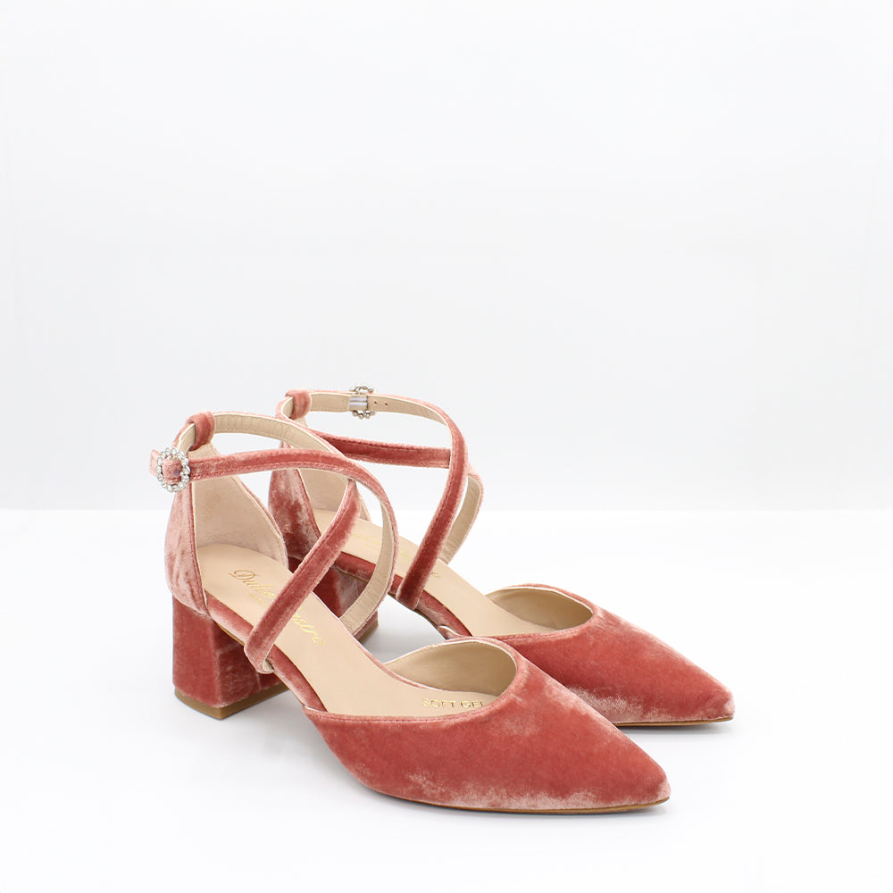 CLAUDIA 5 VELVET ROSADO