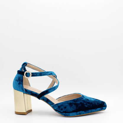 VELVET SEDA AZUL, METAL CAVA