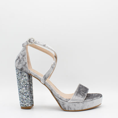 VELVET SEDA PLATA, GLITTER