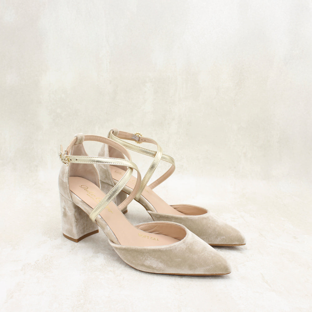 CLAUDIA 7 VELVET TAUPE, METAL CAVA