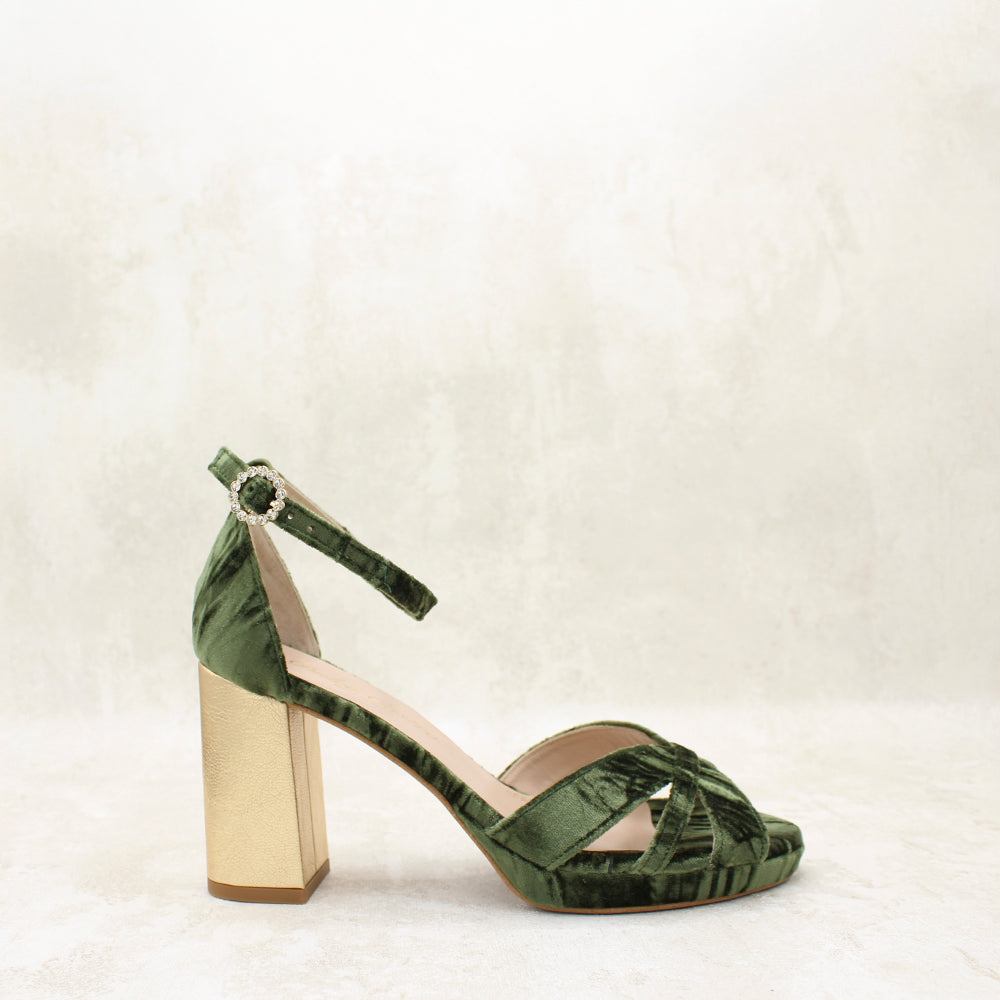 CHARLOTTE 8 VELVET LINDA VERDE, METAL IVORY